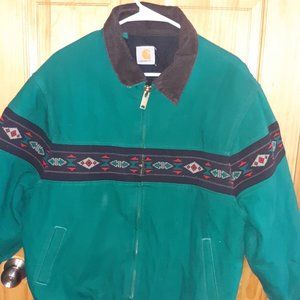 Carhartt Bomber Jacket Vintage Navajo Style band